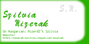 szilvia mizerak business card